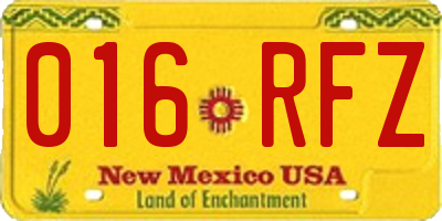 NM license plate 016RFZ