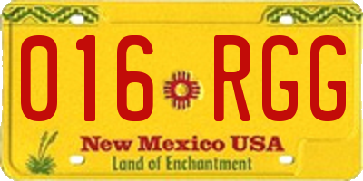 NM license plate 016RGG