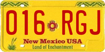 NM license plate 016RGJ