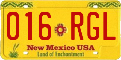 NM license plate 016RGL