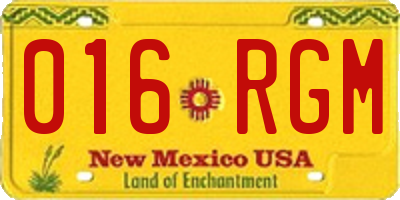 NM license plate 016RGM