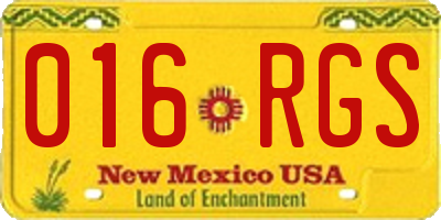 NM license plate 016RGS