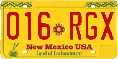 NM license plate 016RGX