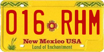 NM license plate 016RHM