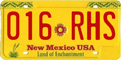 NM license plate 016RHS
