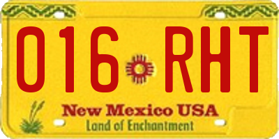 NM license plate 016RHT