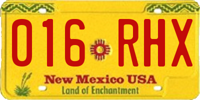 NM license plate 016RHX