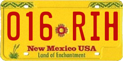 NM license plate 016RIH