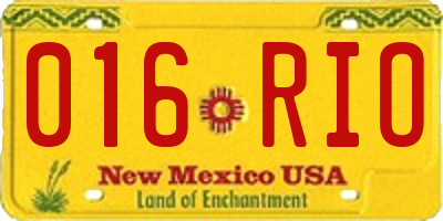NM license plate 016RIO