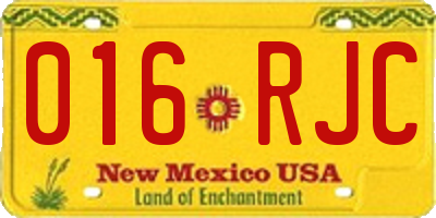NM license plate 016RJC