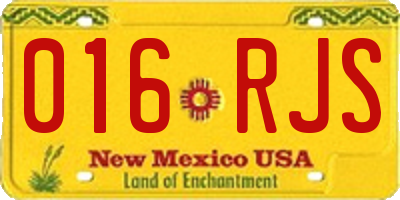 NM license plate 016RJS