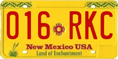 NM license plate 016RKC