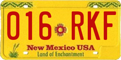 NM license plate 016RKF