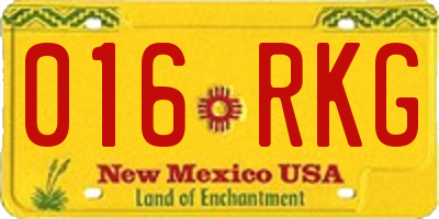 NM license plate 016RKG