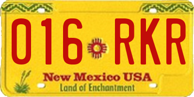 NM license plate 016RKR