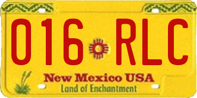 NM license plate 016RLC