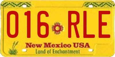 NM license plate 016RLE