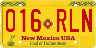NM license plate 016RLN