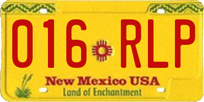 NM license plate 016RLP