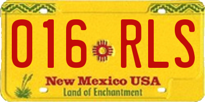 NM license plate 016RLS
