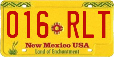 NM license plate 016RLT