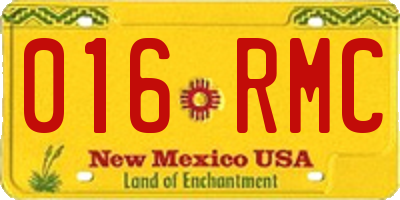 NM license plate 016RMC