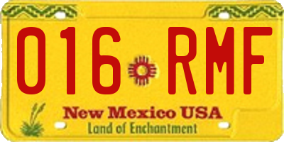 NM license plate 016RMF