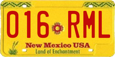 NM license plate 016RML