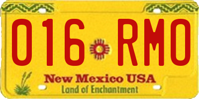 NM license plate 016RMO