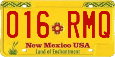 NM license plate 016RMQ