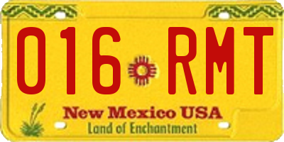NM license plate 016RMT
