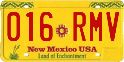NM license plate 016RMV
