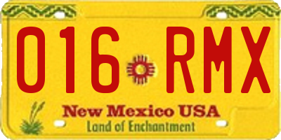 NM license plate 016RMX