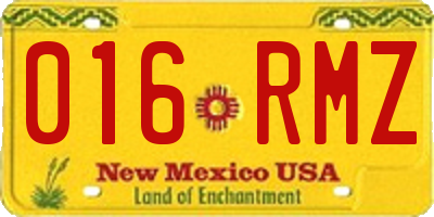 NM license plate 016RMZ