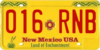NM license plate 016RNB