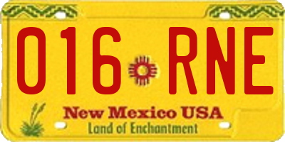 NM license plate 016RNE