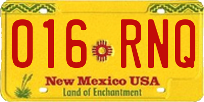 NM license plate 016RNQ