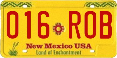 NM license plate 016ROB