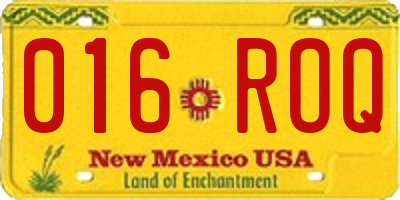 NM license plate 016ROQ