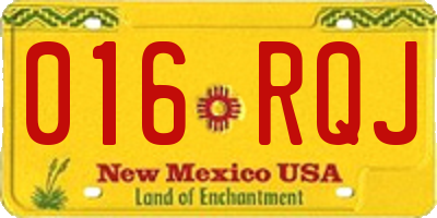 NM license plate 016RQJ