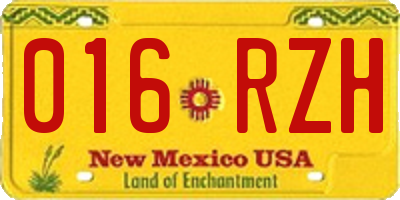 NM license plate 016RZH