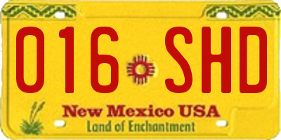 NM license plate 016SHD