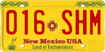 NM license plate 016SHM