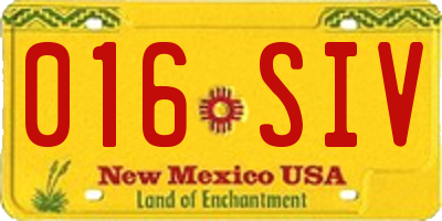 NM license plate 016SIV