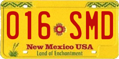 NM license plate 016SMD