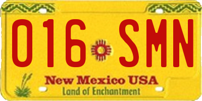 NM license plate 016SMN