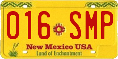 NM license plate 016SMP