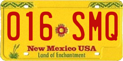 NM license plate 016SMQ