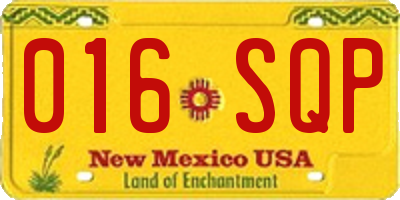NM license plate 016SQP