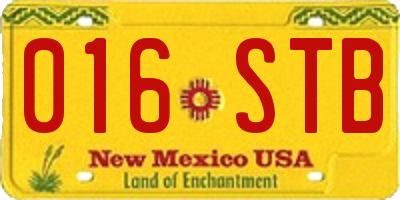 NM license plate 016STB